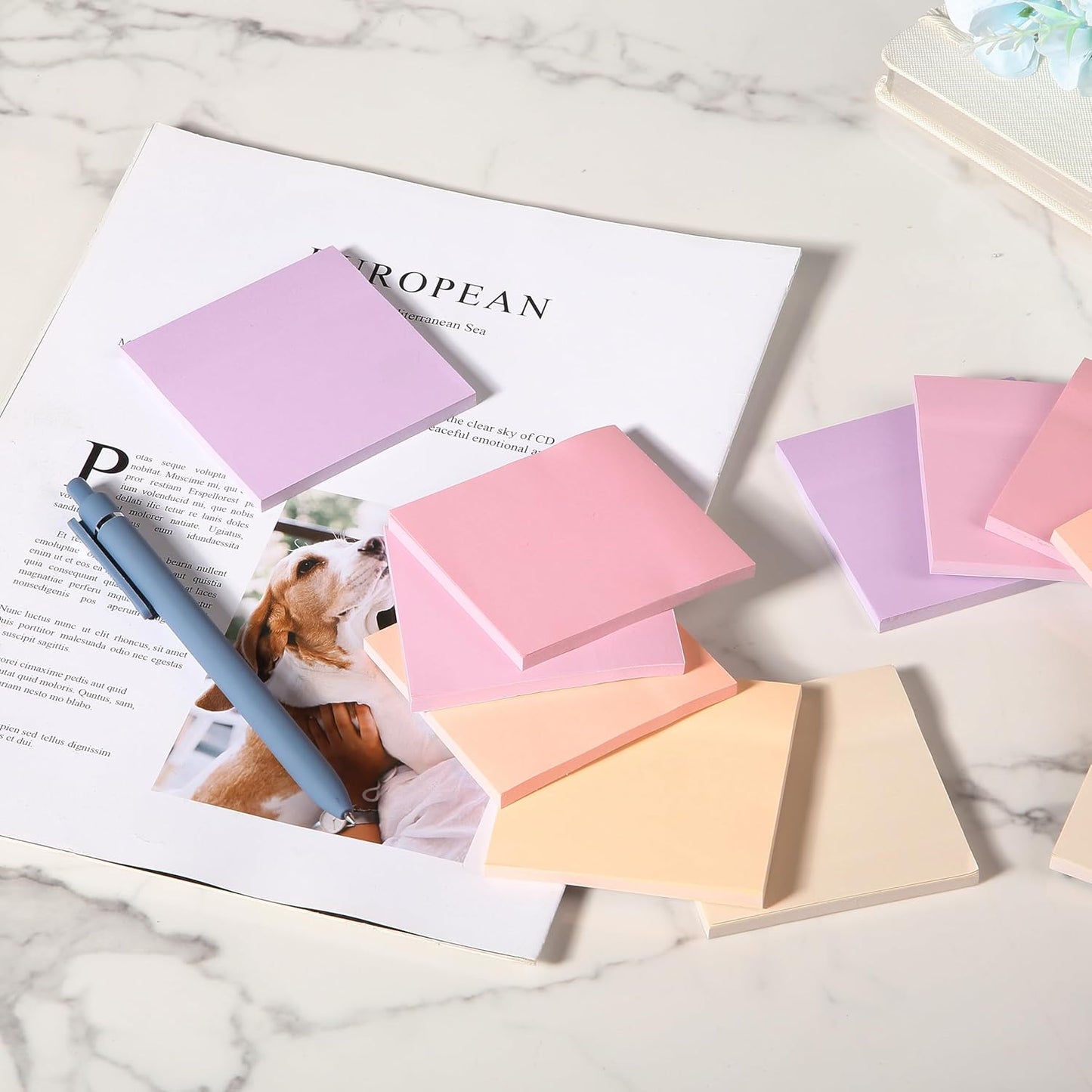 Colorful Sticky Notes 3x3 Inch, 12 Pads, 600 Sheets, Sunset Sorbet