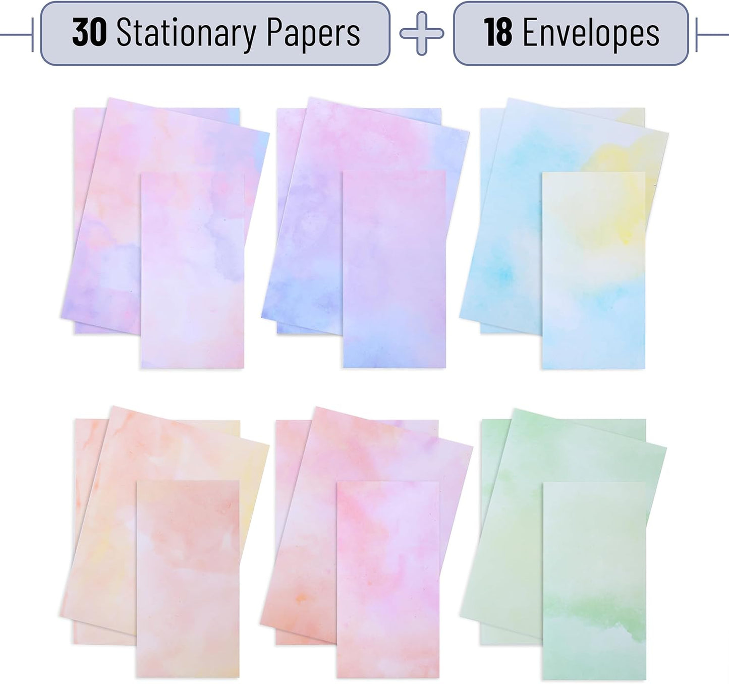 Stationery Writing Paper with Envelopes, 30 Letter Writing Paper with 18 Envelopes, Cute Stationary Set for Writing Letters, Stationary Paper, Writing Paper Stationary, Letter Set