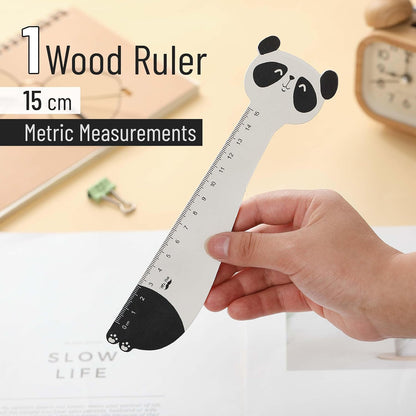 Mr. Pen- Wooden Ruler, 15cm, Panda Wood Ruler, Centimeter Ruler, mm Ruler