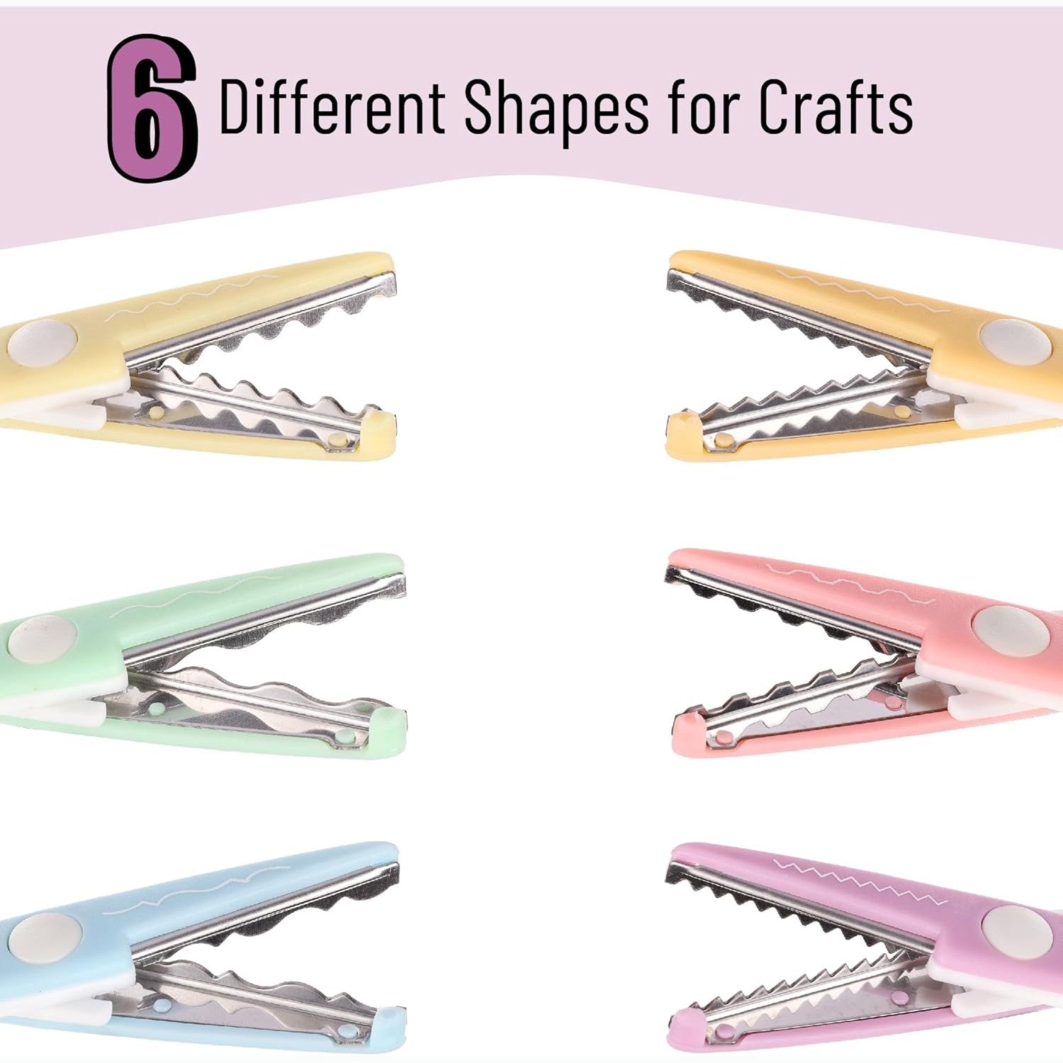 Mr. Pen Craft Scissors Decorative Edge, 6 Pack, White & Pastel Color,