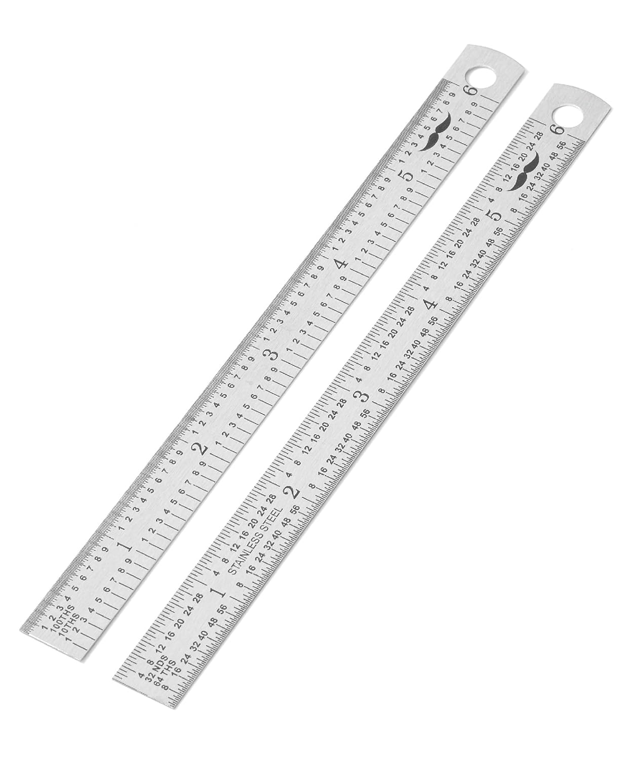 Mr. Pen- Machinist Ruler, 6-inch, 2 Pack, 1/64, 1/32, 1/100, 1/10 Graduations