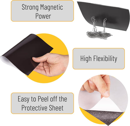 Mr. Pen- Flexible Magnetic Sheets with Adhesive Backing, 8" x 10", 30 Pack, Magnet Sheets with Adhesive