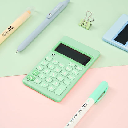 Simple Calculator, 12-Digit, Pastel Green, Solar, Handheld