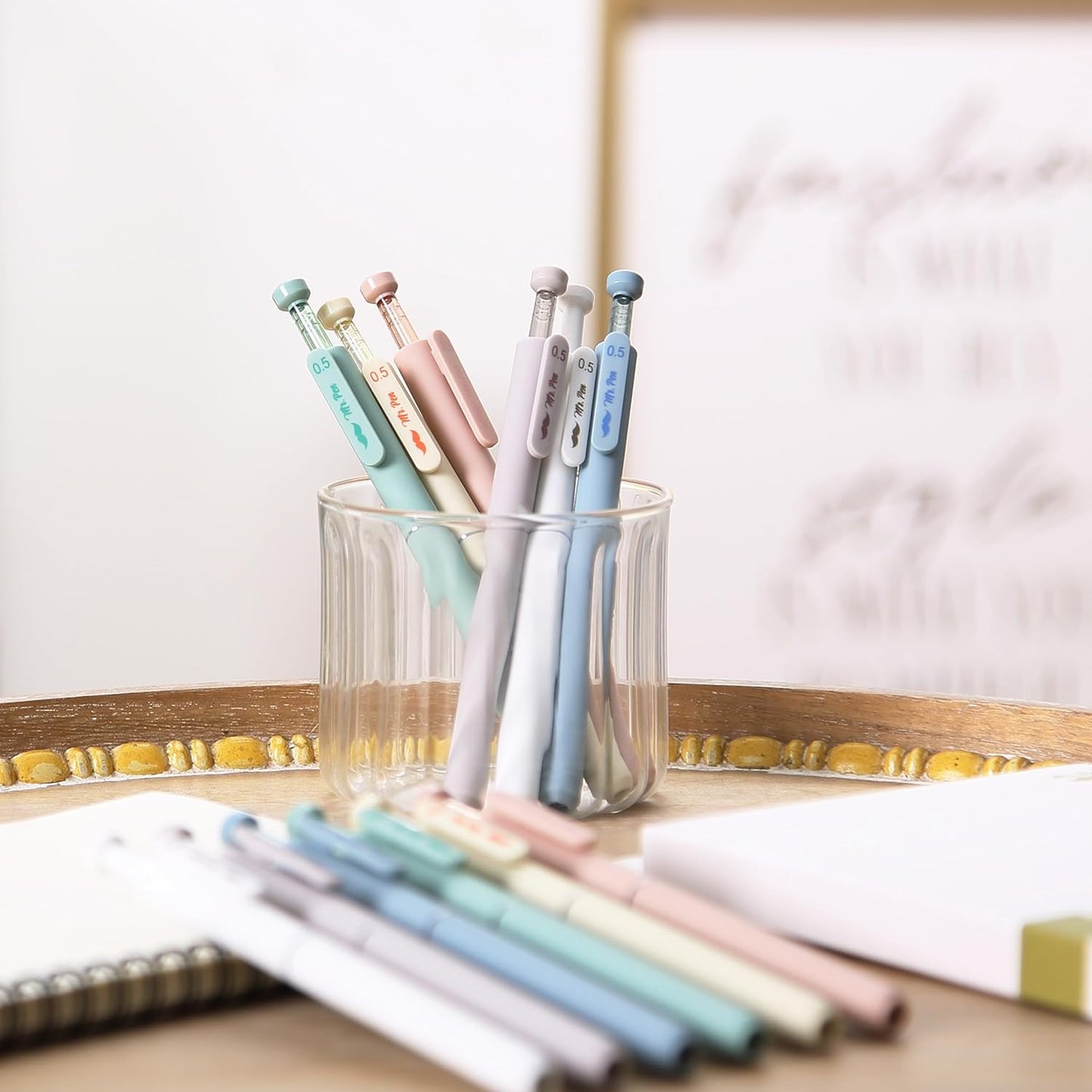 Mr. Pen- Retractable Gel Pens, 12 Pack, Black Ink, Soft Pastel Barrel Gel Pens, Gel Pens Fine Point 0.5mm, Retractable Pens, Cute Pens