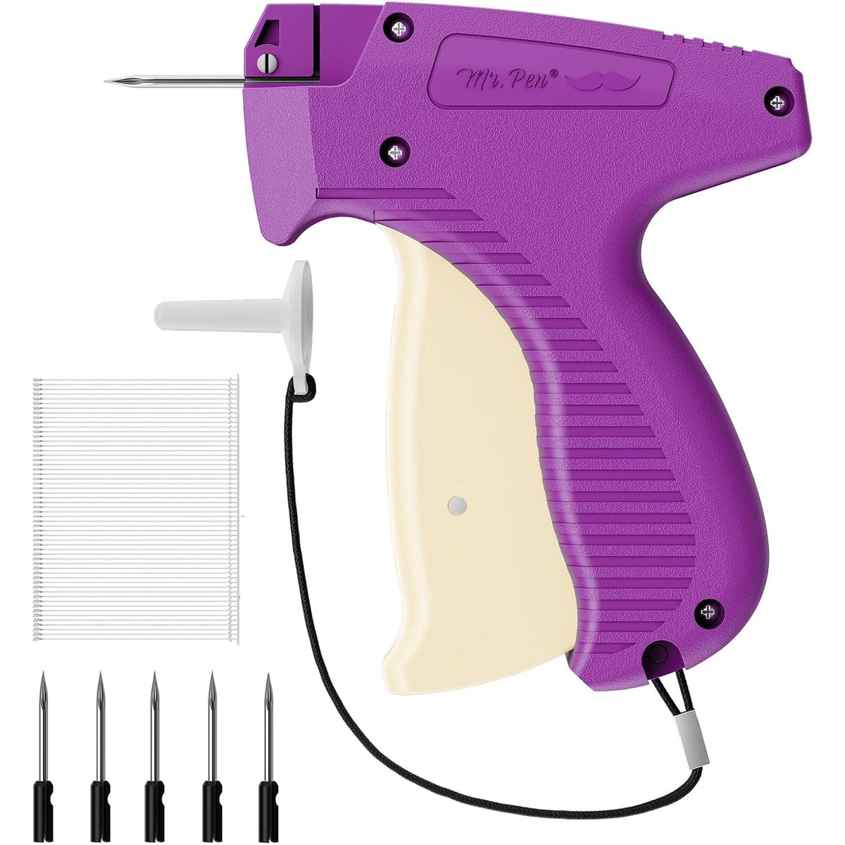 Mr. Pen- Tagging Gun, 5 Needles, 1008 pcs 2" Barbs Fasteners, Purple & White, Tagging Gun for Clothing Tag Gun for Clothes Tag Gun, Price Tag Gun