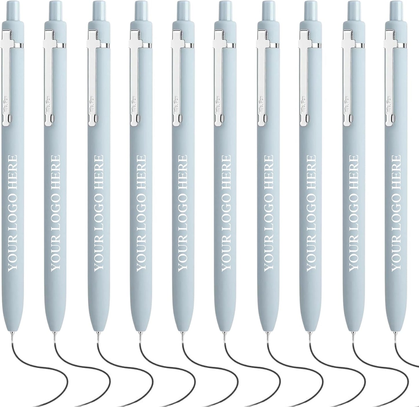 Customizable Retractable Cross Clip Pens, Black Ink, Fine Point 0.5mm, Black Barrel