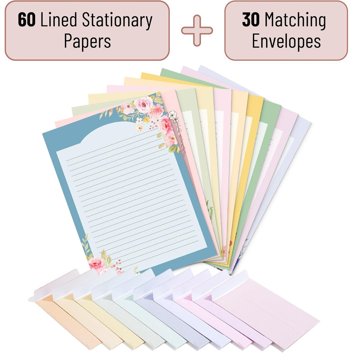 Mr. Pen- Stationery Writing Paper with Envelopes, 60 Letter Writing Paper with 30 Envelopes
