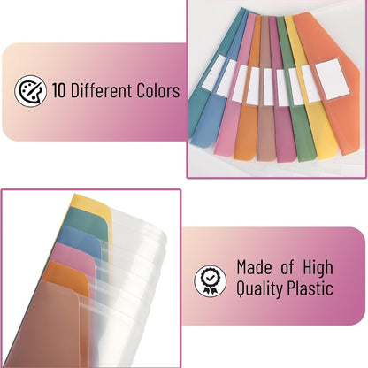 Mr. Pen- Clear Plastic Envelopes with Snap Closure, 20 Pack, A4, Letter Size, Colorful Flaps