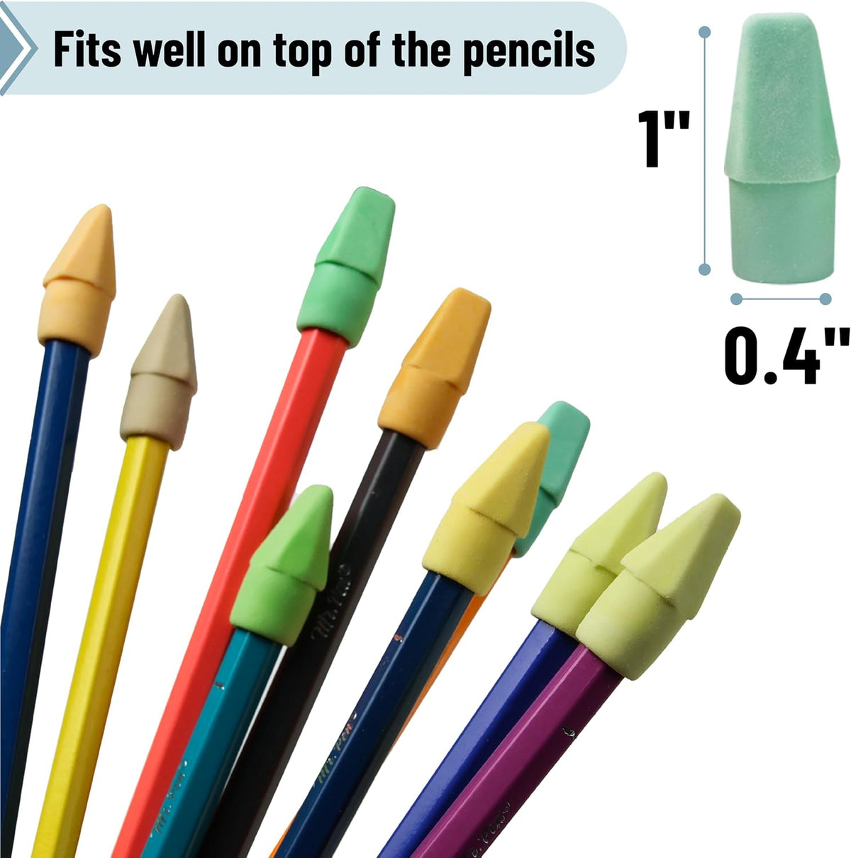 Mr. Pen- Pencil Top Erasers, 120 Pack, Latex-Free, No-Smudge