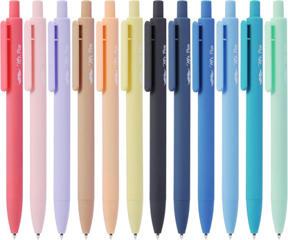 Mr. Pen- Retractable Gel Pens with Case, 12 Pack, Colorful Ink, 12 Refills, Gel Pens Fine Point 0.7mm