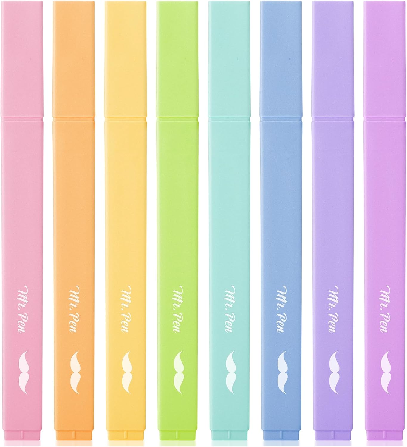 Aesthetic Highlighters, 8 pcs, Chisel Tip, Pastel Candy Colors, Cute Highlighters Assorted Colors, Bible Highlighters and Pens No Bleed, No Bleed Highlighters for Bible Pages No Bleed