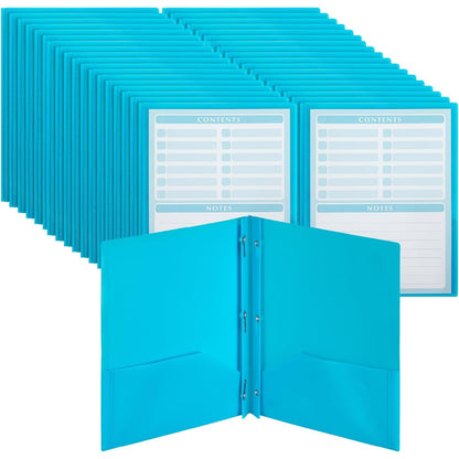 Mr. Pen- Plastic Folders with Pockets and Prongs, 36 Pack, Letter Size, Blue, Flexible Plastic Folders with Prongs