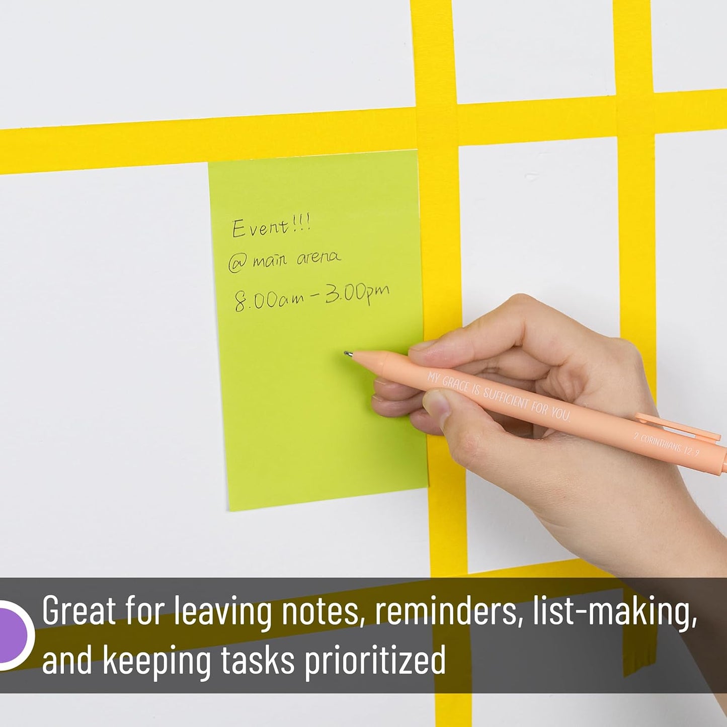 Colorful Large Sticky Notes, 3x5 Inch, 8 Pads, 640 Sheets