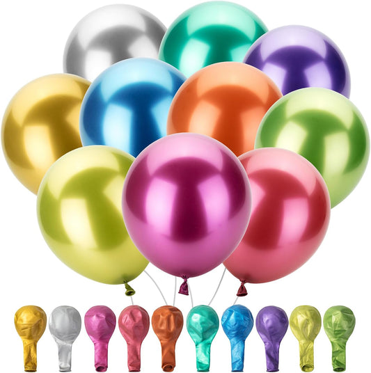 Mr. Pen- Metallic Balloons, 12 Inch, 100 Pack, Colorful Balloons Metallic, Balloons for Birthday Party, Balloon Arch Balloons