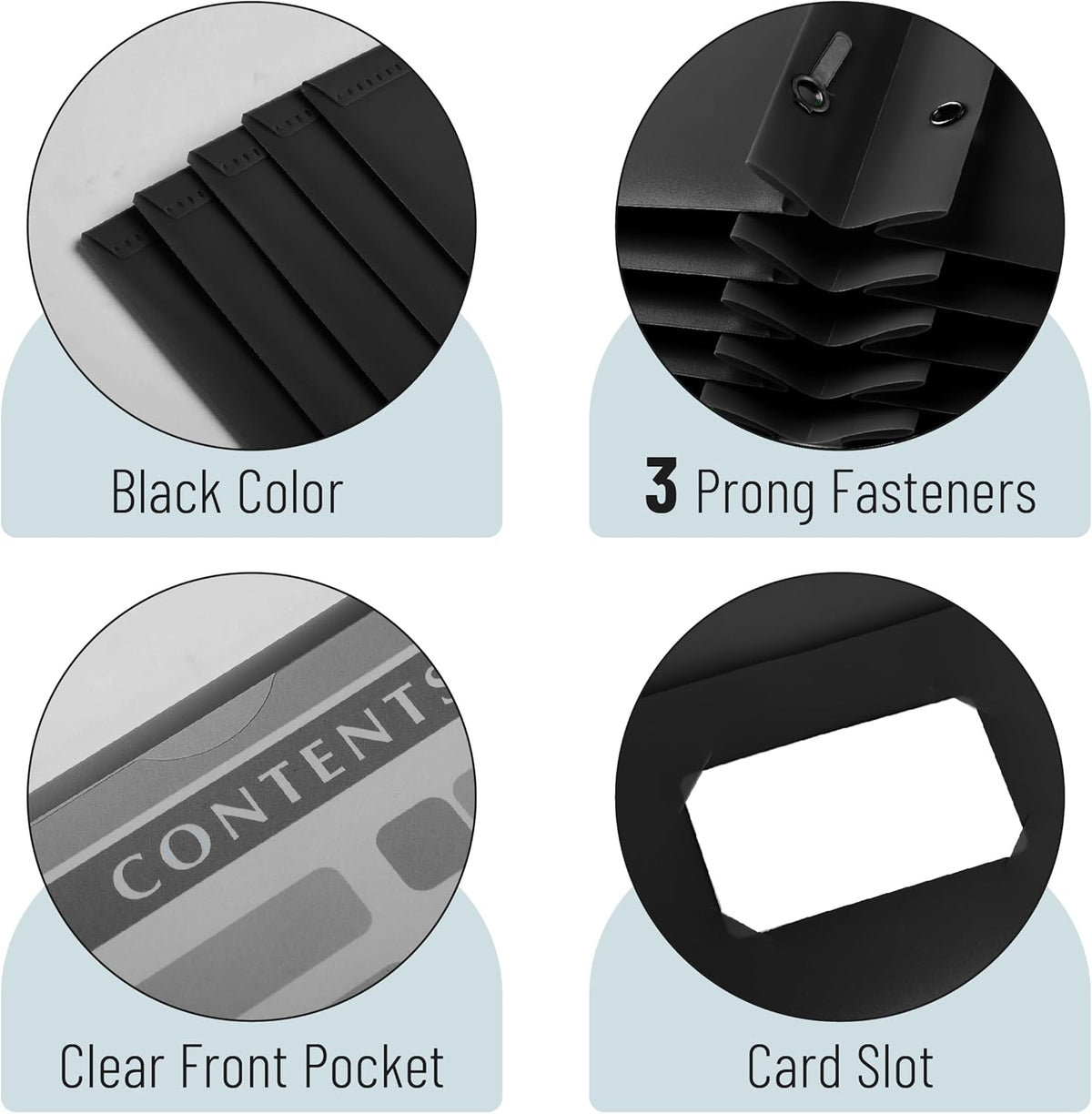 Mr. Pen- Black Plastic Folders with Pockets and Prongs, 24 Pack, Letter Size, Black Flexible Plastic Folders with Prongs