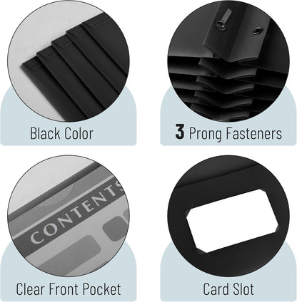 Mr. Pen- Black Plastic Folders with Pockets and Prongs, 24 Pack, Letter Size, Black Flexible Plastic Folders with Prongs