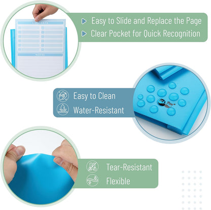 Mr. Pen- Plastic Folders with Pockets and Prongs, 24 Pack, Letter Size, Blue, Flexible Plastic Folders with Prongs
