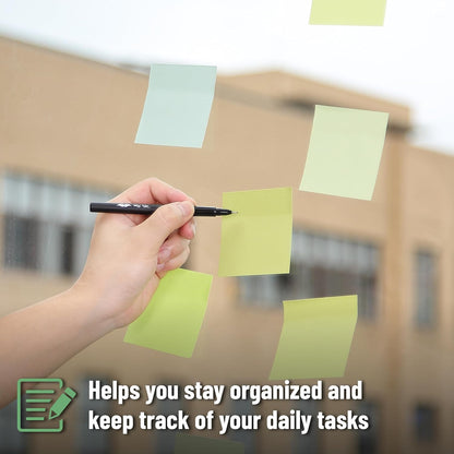 Green Sticky Notes 3x3 Inch, 12 Pads, 600 Sheets, Shades of Green