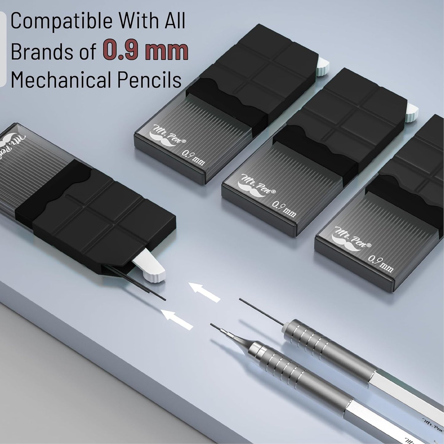 0.9 Mechanical Pencils Lead Refills, 4B, 280 pcs, 4 Pack