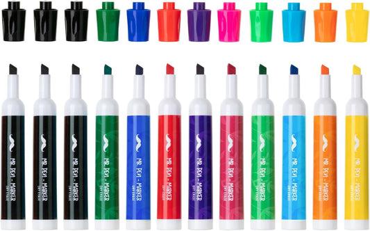 Mr. Pen- Dry Erase Markers, Low Odor Chisel Tip, 12 Pack, Assorted Colors