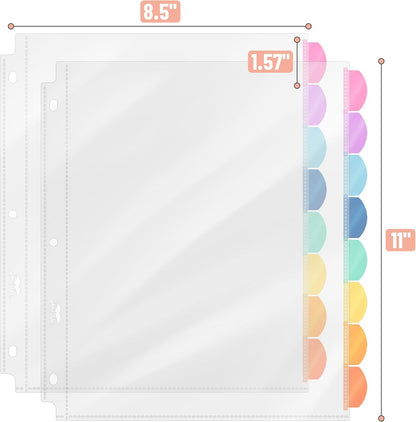 Mr. Pen- Clear Sheet Protectors with Binder Tabs, 8 Tabs, 2 Sets, Clear Binder Sheet Protectors