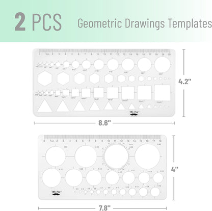 Mr. Pen- Circle Template, 2 pcs, Circle Stencil, Circle Template for Drawing Stencils, Shape Stencils