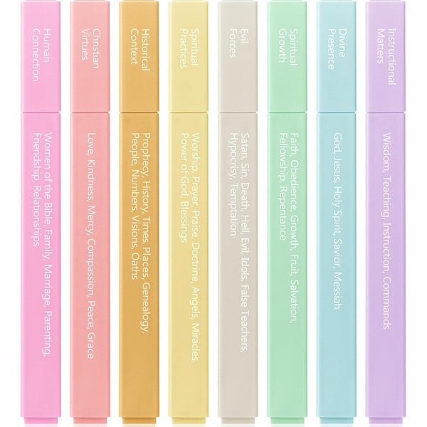 Mr. Pen- Bible Highlighters with Color-Coding System, 8 Pack, Soft Pastel Aesthetic Highlighters Assorted Colors