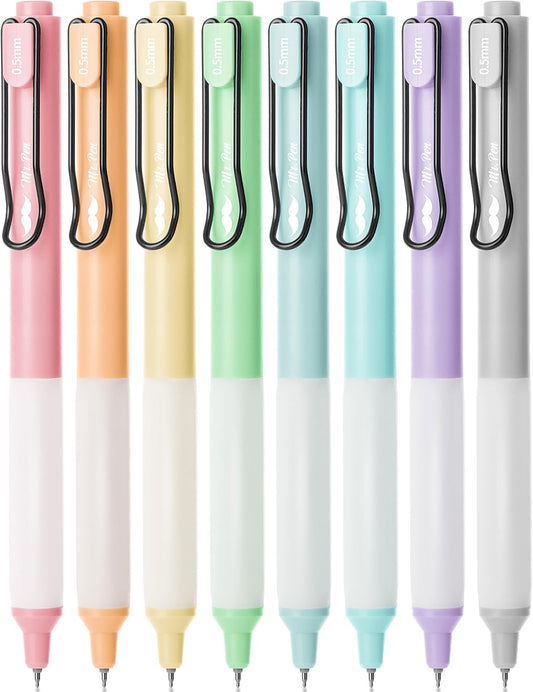 Mr. Pen- Retractable Gel Pens, 8 Pack, Black Ink, Pastel Barrels