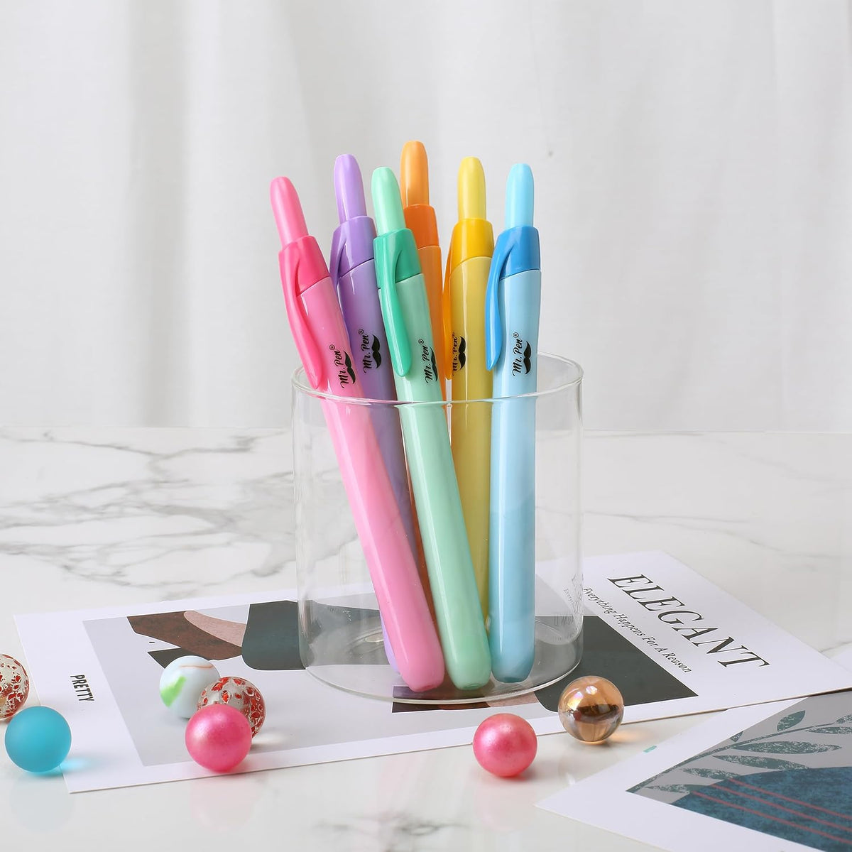 Mr. Pen- Retractable Highlighters, 6 Pack, Bright Colors