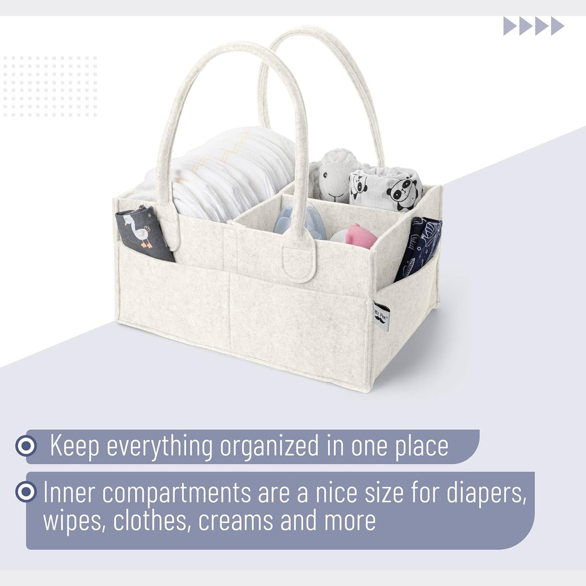 Mr. Pen- Baby Diaper Caddy Organizer, 2 Pack, Beige, Baby Caddy Organizer with Handle, Compact Size, Collapsible & Portable