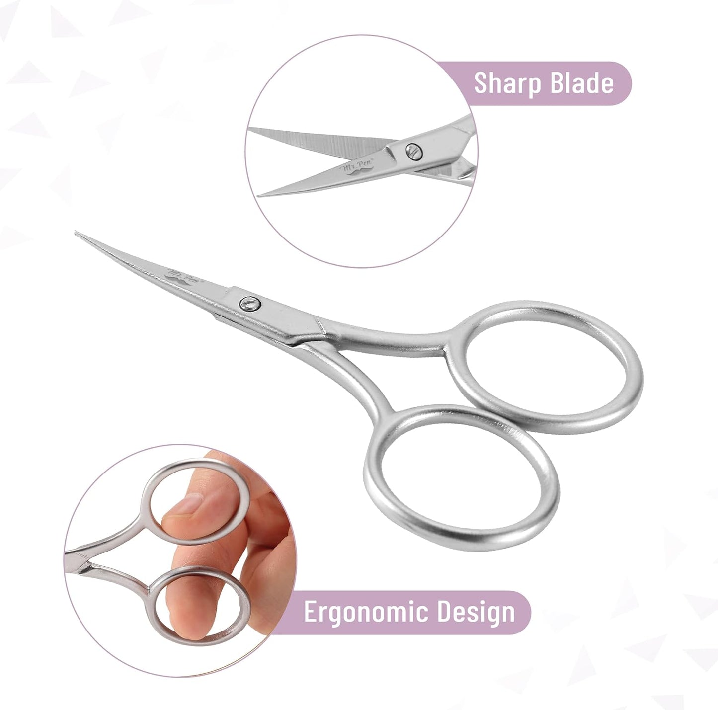 Mr. Pen- Embroidery Scissors Curved, 2 Pack, 3.5 Inch, Silver Embroidery Scissors Small