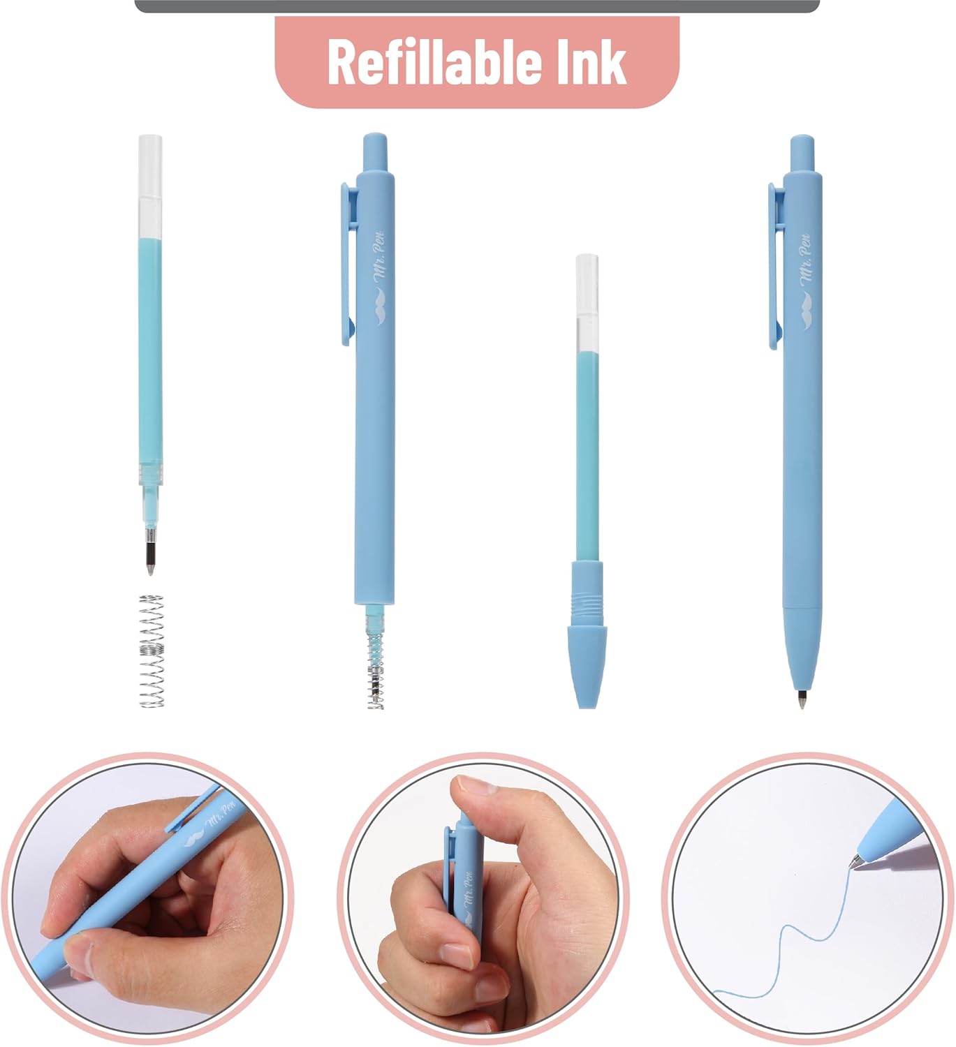 Mr. Pen- Bible Highlighters and Pens, 10 Pack, Gel Highlighters, Cotton Candy Clouds, Bible Highlighters No Bleed, Gel Highlighter No Bleed Through