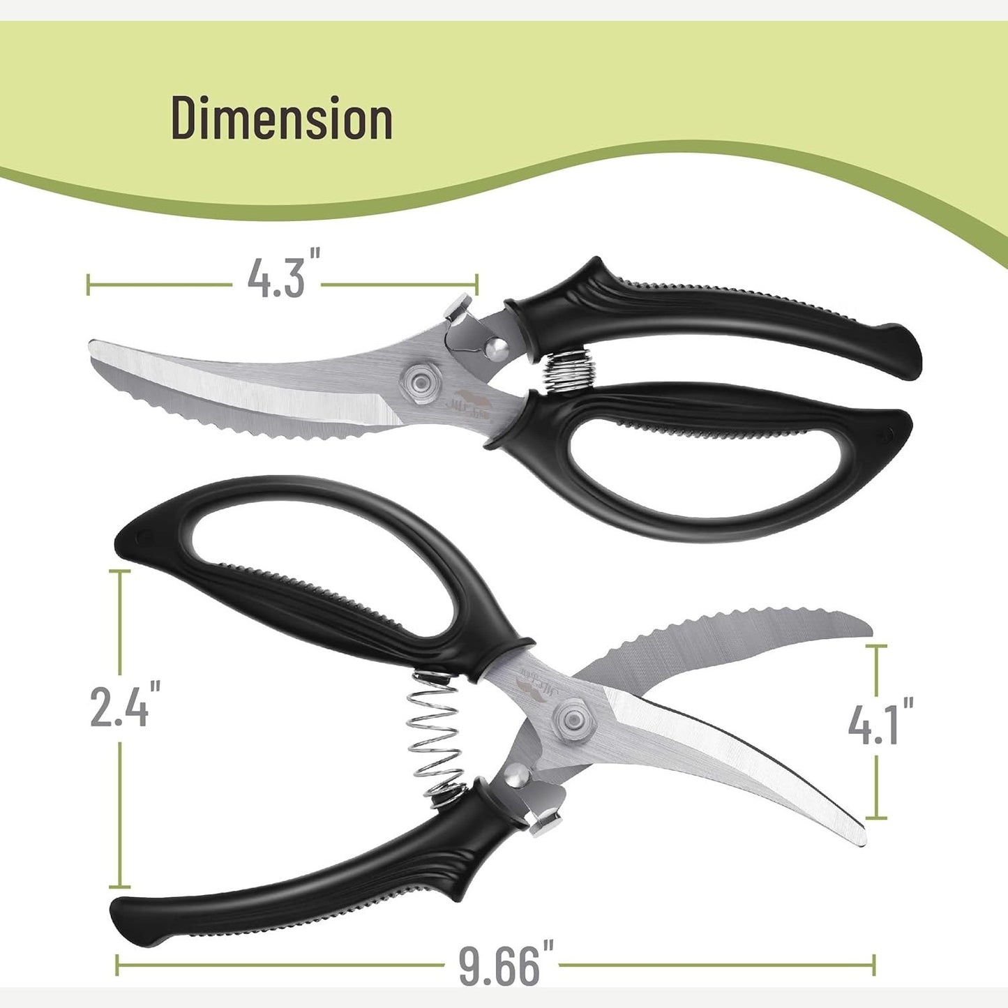 Heavy Duty Poultry Shears, Stainless Steel Meat Scissors, Lock