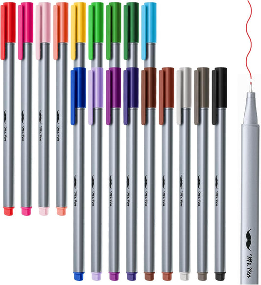 Mr. Pen- Fineliner Pens, 18 pcs, Colorful Pens, 0.4mm Fineliners Pens, Art Pens, Writing Pens Fine Point Pen