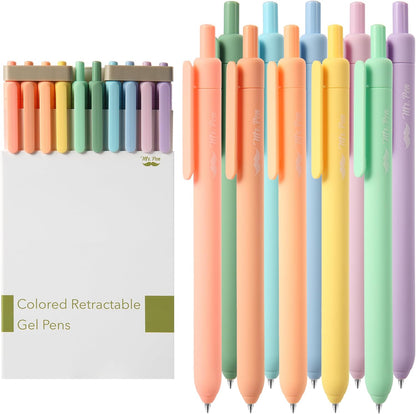 Mr. Pen- Retractable Gel Pens, 10 Pack, Pastel Color Ink Gel Pens, Gel Pens Fine Point 0.7mm