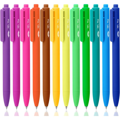 Retractable Gel Pens, 12 Pack, Bright Color Ink Gel Pens, Gel Pens Fine Point 0.7mm, Retractable Pens, Cute Pens, Gel Ink Pens, Aesthetic Pens for Journaling Fine Tip Pens