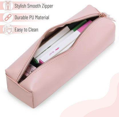 Mr. Pen- PU Leather Pencil Case, Pink