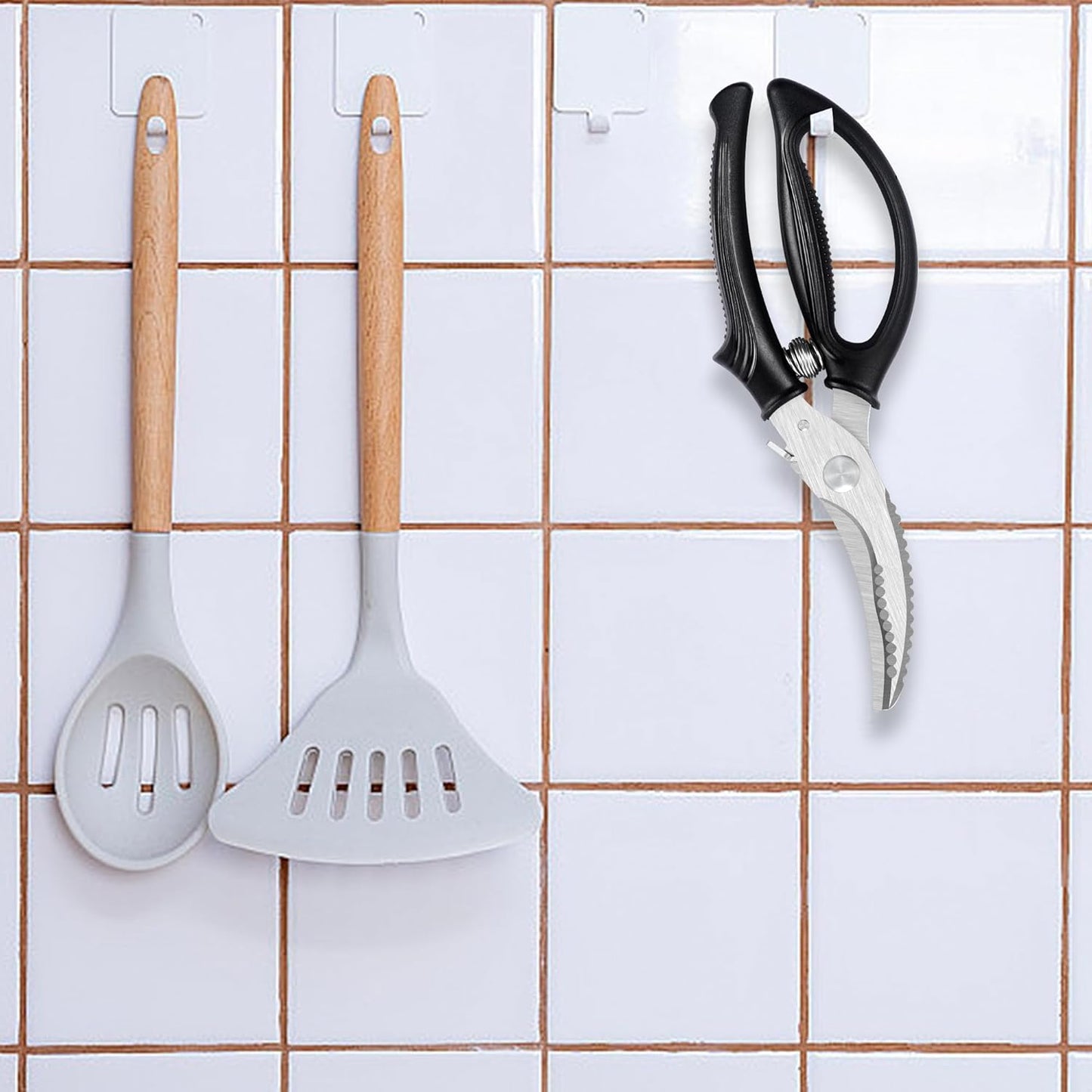 Heavy Duty Poultry Shears, Stainless Steel Meat Scissors, Lock