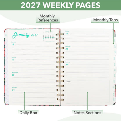 Mr. Pen- 2027 Weekly and Monthly Planner Calendar, 6.4" x 8.5", Wire Bound | January 2027 - December 2027, Monthly Tabs, Inner Storage Pocket, College School Supplies for Student and Teacher