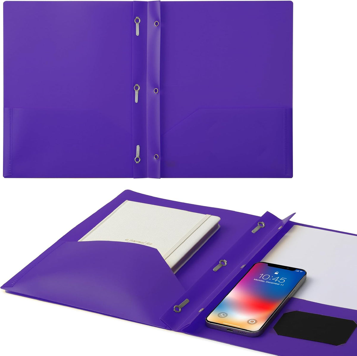 Mr. Pen- Plastic Folders with Pockets and Prongs, 24 Pack, Letter Size, Purple