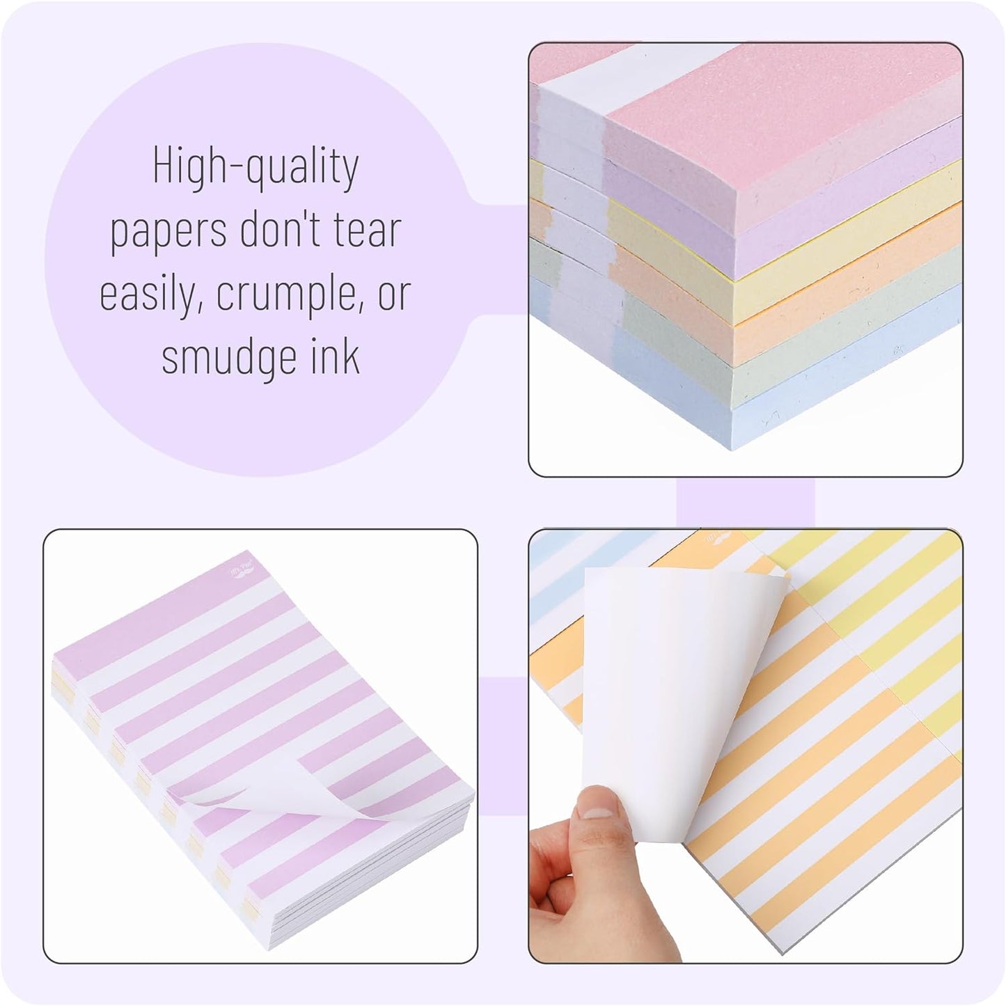 Lined Sticky Notes 4x6, 6 Pads, 45 Sheet/Pads, Assorted Colors, Sticky Notes with Lines, Sticky Note Pads, Sticky Pads, Sticky Notes Lined, Colorful Sticky Notes, Mr Pen Sticky Notes