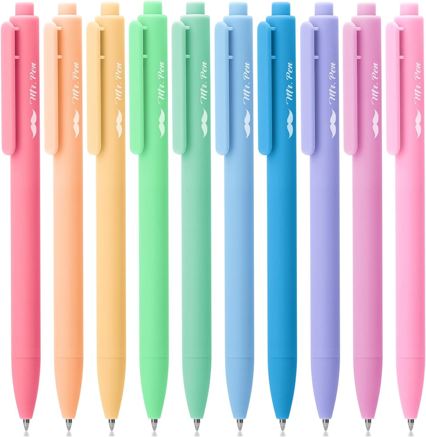 Mr. Pen- Retractable Gel Pens, 10 Pack, Color Ink Gel Pens Fine Point, Pastel Colors, 0.7mm Gel Pens Fine Point, Retractable Pens