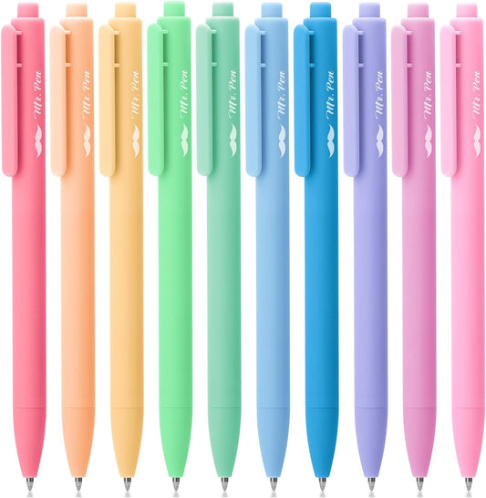 Mr. Pen- Retractable Gel Pens, 10 Pack, Color Ink Gel Pens Fine Point, Pastel Colors, 0.7mm Gel Pens Fine Point, Retractable Pens