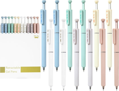 Mr. Pen- Retractable Gel Pens, 12 Pack, Black Ink, Soft Pastel Barrel Gel Pens, Gel Pens Fine Point 0.5mm, Retractable Pens, Cute Pens