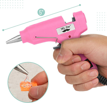 Mr. Pen- Hot Glue Gun Kit, 20W, Pink and Gray, Glue Gun with 10 Glue Sticks