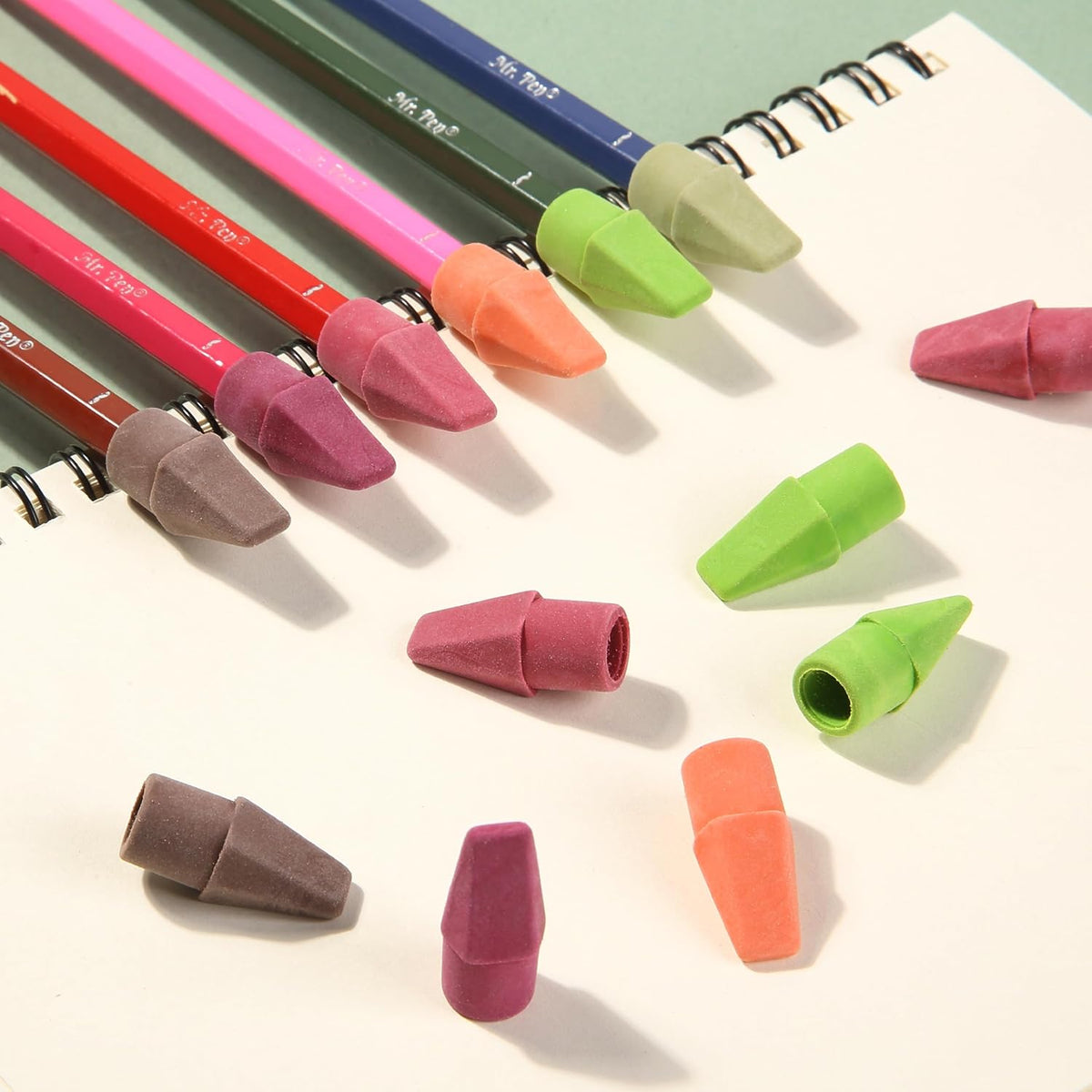 Mr. Pen- Pencil Top Erasers, 120 Pack, Latex-Free, No-Smudge