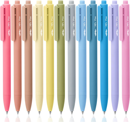 Mr. Pen- Retractable Gel Pens, 12 Pack, Black Ink, Pastel Barrel Gel Pens, Gel Pens Fine Point 0.5mm, Retractable Pens