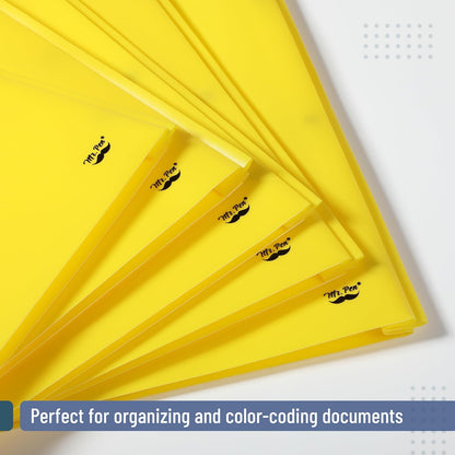 Mr. Pen- Plastic Folders with Pockets and Prongs, 24 Pack, Letter Size, Yellow