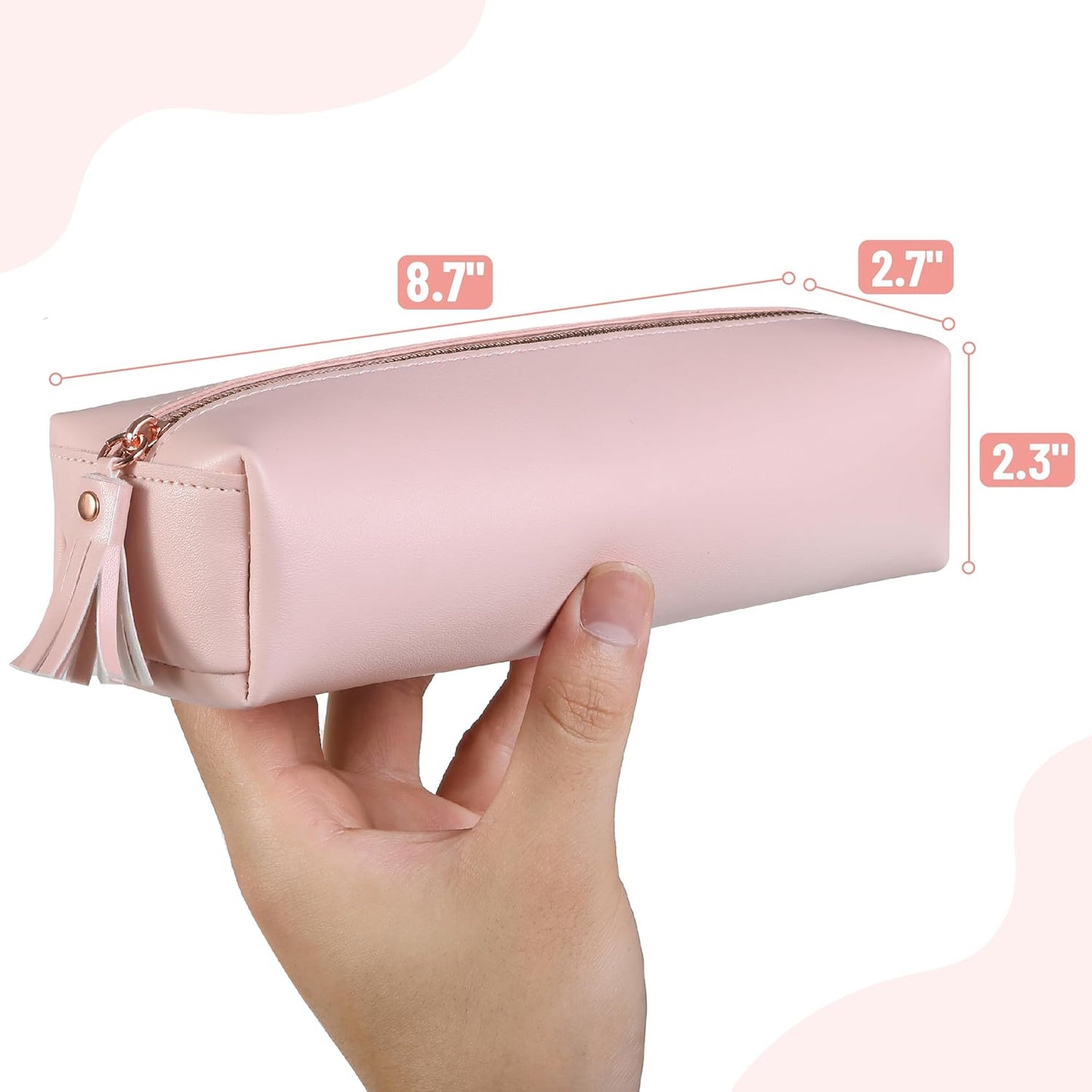 Mr. Pen- PU Leather Pencil Case, Pink