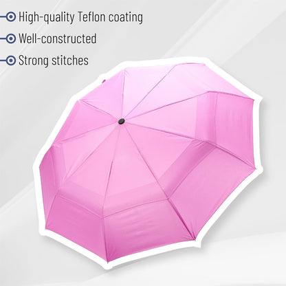 Mr. Pen- Windproof Travel Umbrella, Pastel Magenta, Automatic Umbrellas for Rain